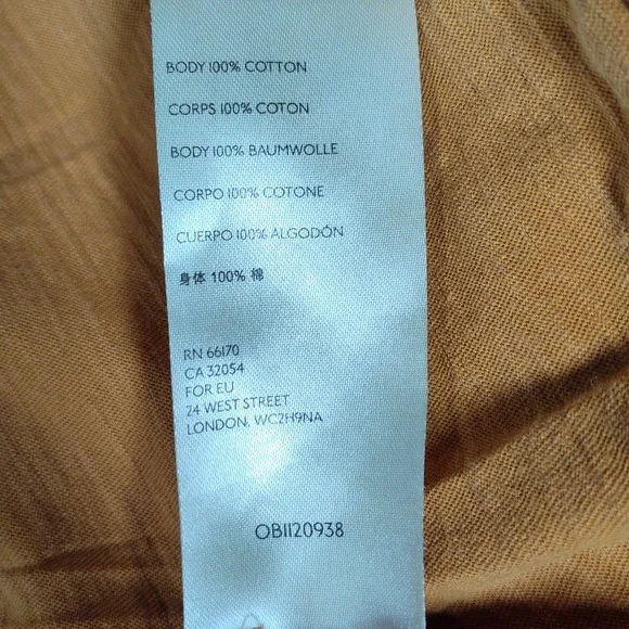 Anthropologie Maeve Leanne button down yellow shirt S - Picture 11 of 13